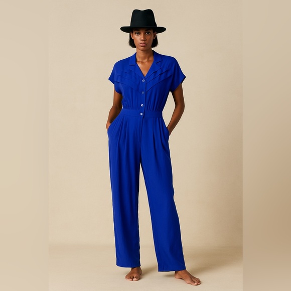 Vintage Pants - Vintage 1980’s Button Down Pants Jumpsuit